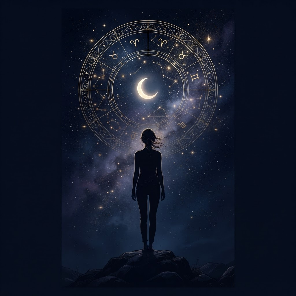 A serene night sky filled with stars and constellations
